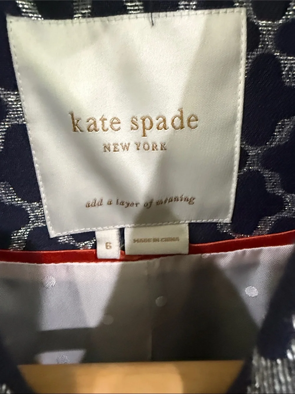 Stunning Kate spade Navy Geometric Print Blazer